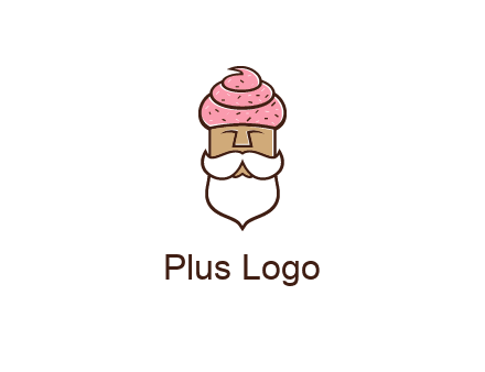 old bearded man with an ice cream turban