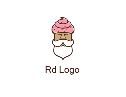 old bearded man with an ice cream turban