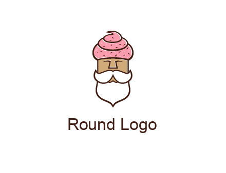 old bearded man with an ice cream turban