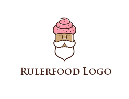 old bearded man with an ice cream turban