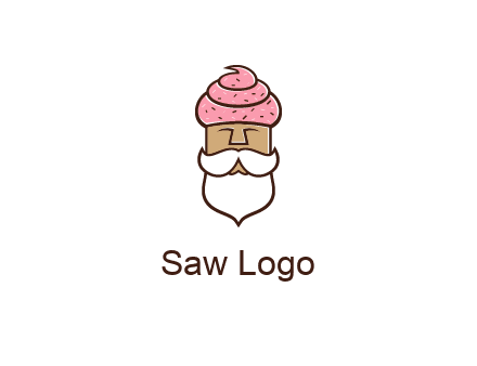 old bearded man with an ice cream turban