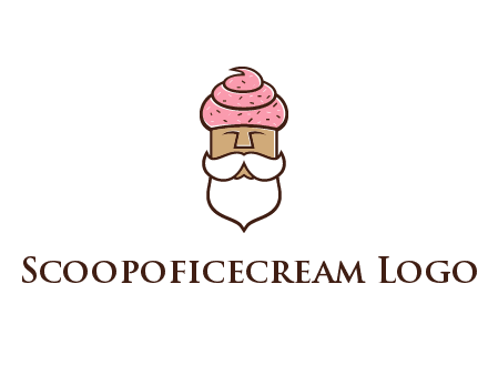 old bearded man with an ice cream turban