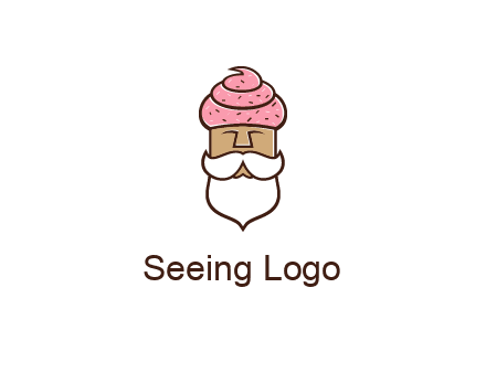 old bearded man with an ice cream turban