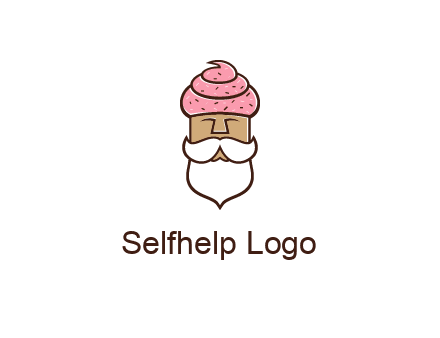 old bearded man with an ice cream turban