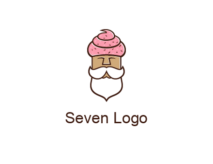 old bearded man with an ice cream turban
