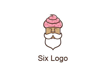 old bearded man with an ice cream turban