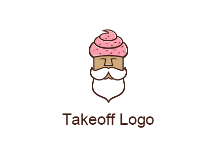old bearded man with an ice cream turban