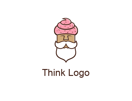 old bearded man with an ice cream turban