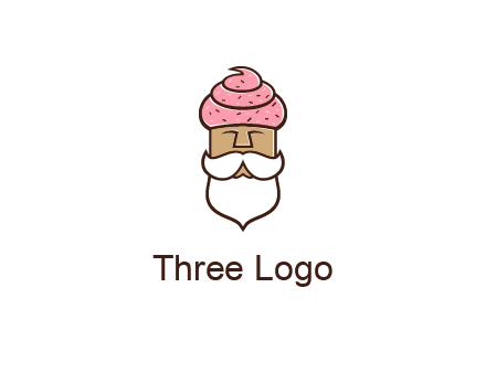 old bearded man with an ice cream turban