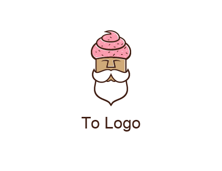 old bearded man with an ice cream turban