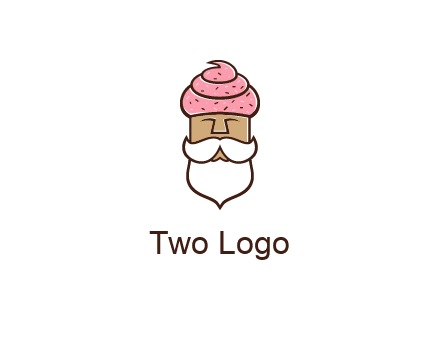 old bearded man with an ice cream turban