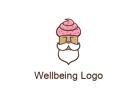 old bearded man with an ice cream turban