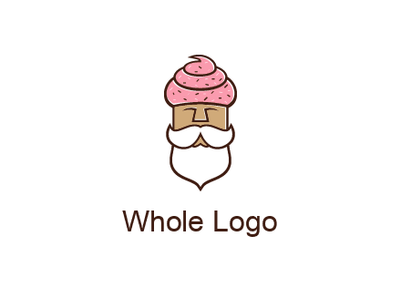 old bearded man with an ice cream turban