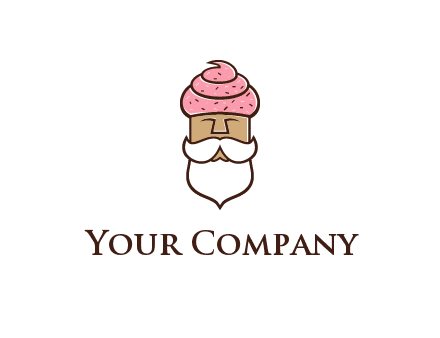 old bearded man with an ice cream turban