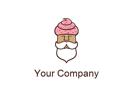 old bearded man with an ice cream turban
