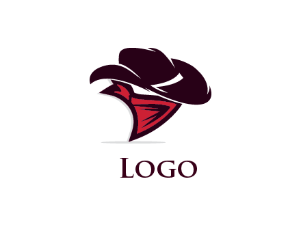 wild west logo with cowboy hat and bandanna