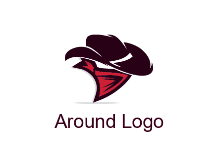 wild west logo with cowboy hat and bandanna