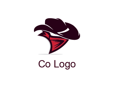 wild west logo with cowboy hat and bandanna