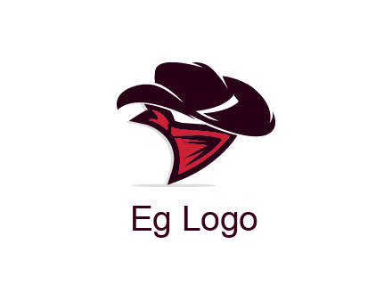 wild west logo with cowboy hat and bandanna