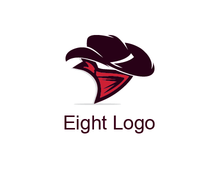 wild west logo with cowboy hat and bandanna