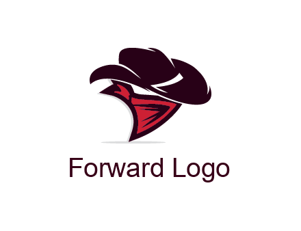 wild west logo with cowboy hat and bandanna