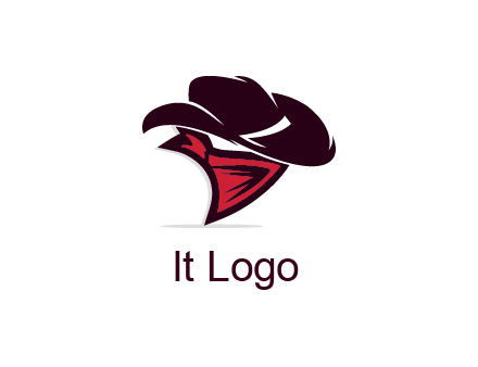 wild west logo with cowboy hat and bandanna