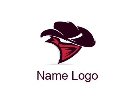wild west logo with cowboy hat and bandanna