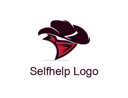 wild west logo with cowboy hat and bandanna
