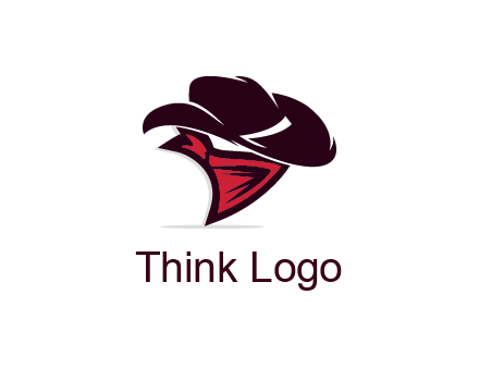 wild west logo with cowboy hat and bandanna