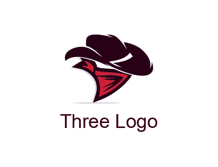 wild west logo with cowboy hat and bandanna
