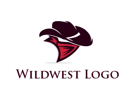 wild west logo with cowboy hat and bandanna