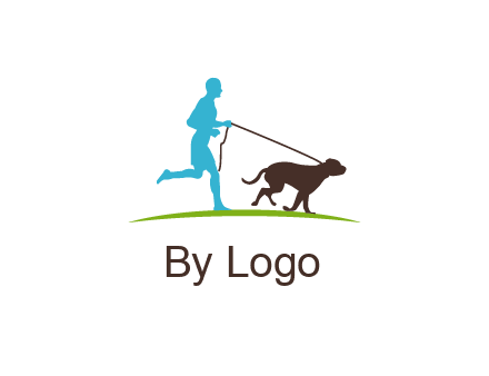 fitness logo of a jogger with dog