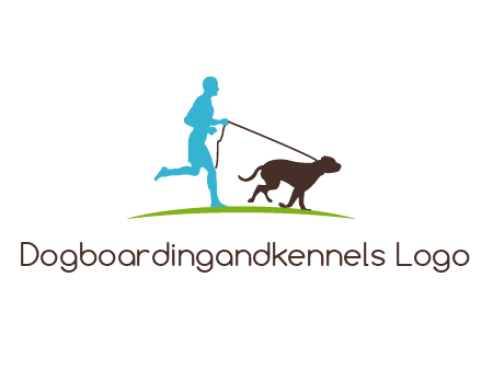 fitness logo of a jogger with dog