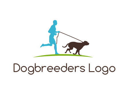 fitness logo of a jogger with dog