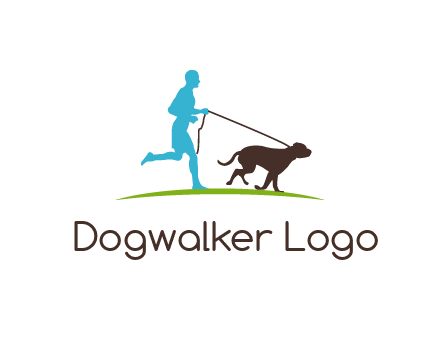 fitness logo of a jogger with dog