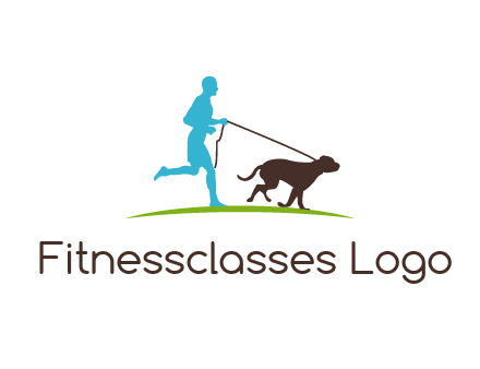 fitness logo of a jogger with dog