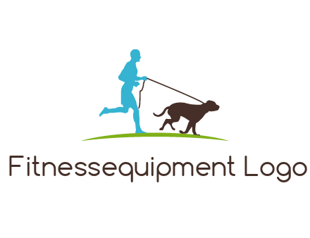 fitness logo of a jogger with dog