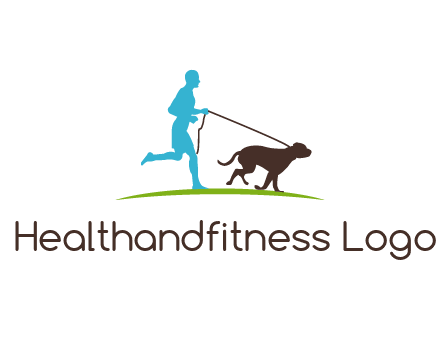 fitness logo of a jogger with dog