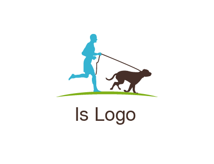 fitness logo of a jogger with dog