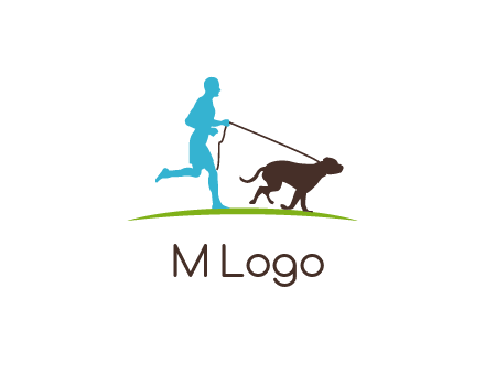 fitness logo of a jogger with dog