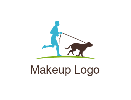 fitness logo of a jogger with dog