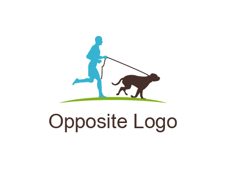 fitness logo of a jogger with dog