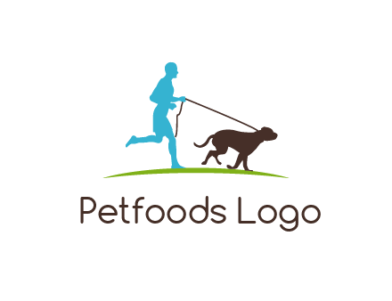 fitness logo of a jogger with dog