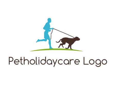 fitness logo of a jogger with dog