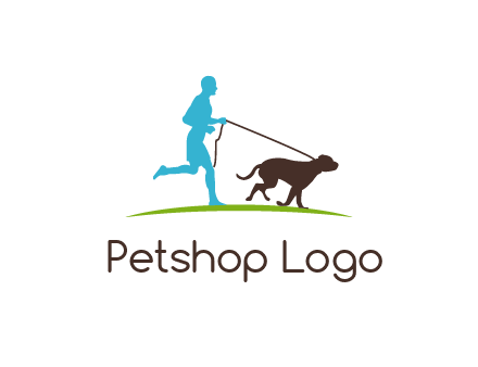 fitness logo of a jogger with dog