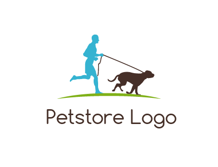 fitness logo of a jogger with dog