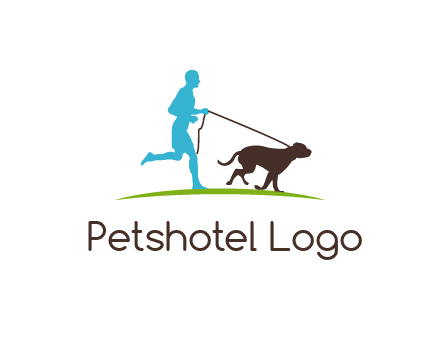 fitness logo of a jogger with dog