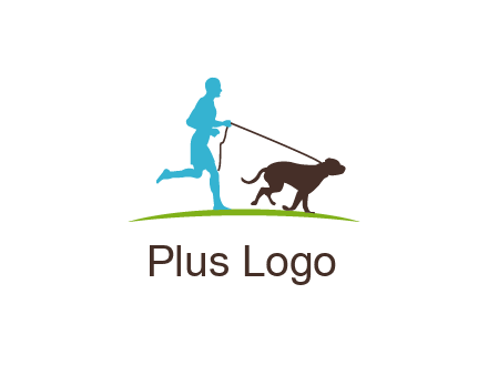 fitness logo of a jogger with dog