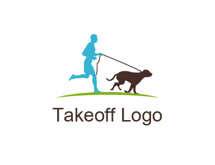 fitness logo of a jogger with dog