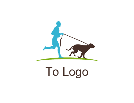 fitness logo of a jogger with dog